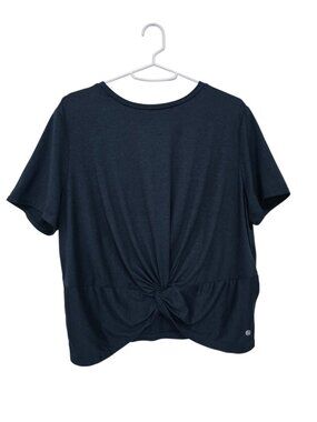 RESERVED Stretch The Rules Women's Blue/Black Athletic Knot Front Top Size XL